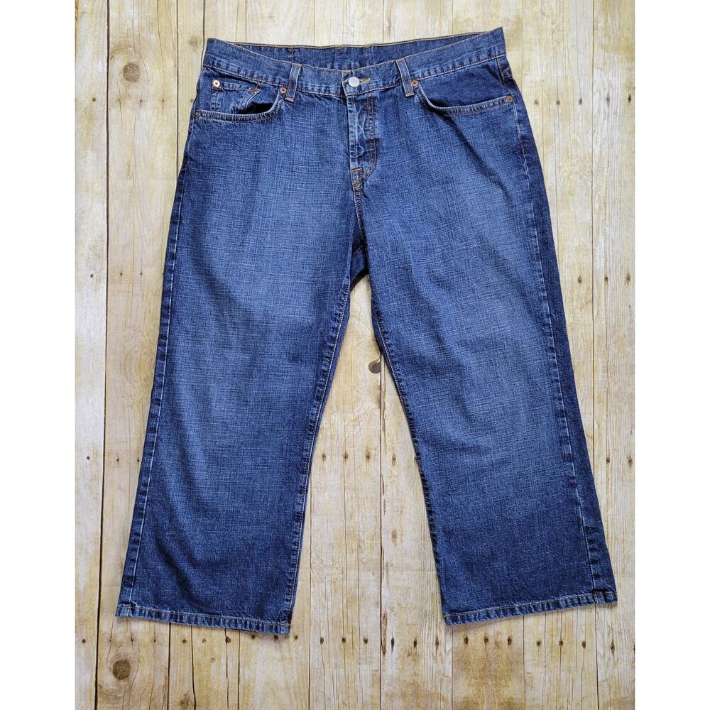 LUCKY BRAND DUNGAREES Classic Fit Crop Button Fly Jeans sz 14/32 Style FOA6011